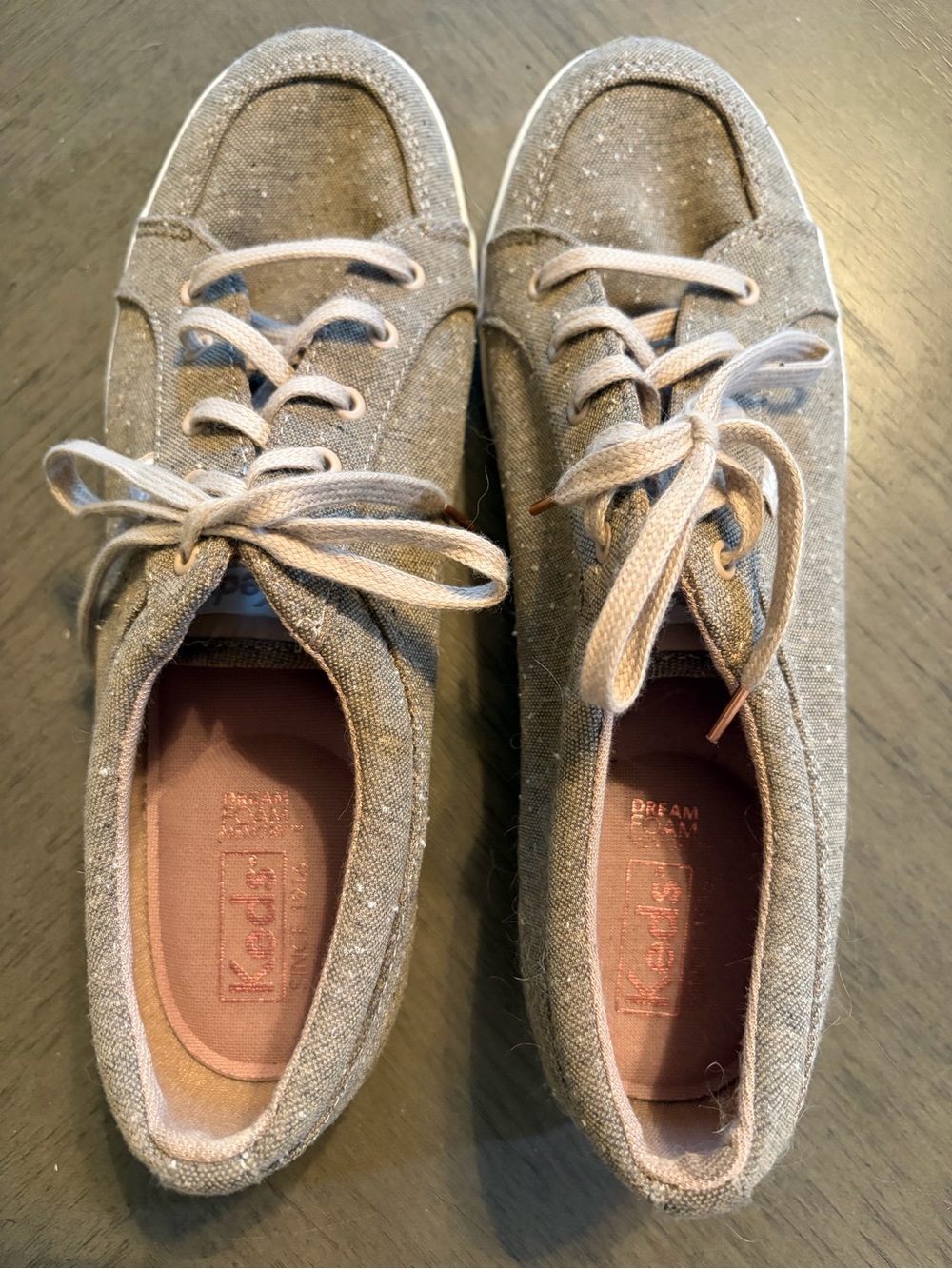 Keds Beige Canvas Low-Top Sneakers